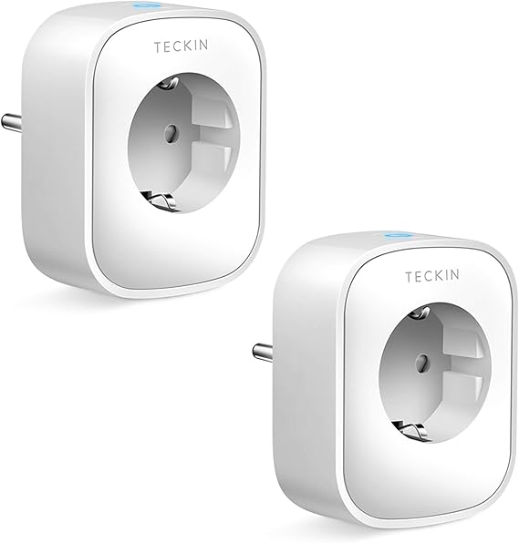 TECKIN Enchufe Inteligente 16A 3680W Enchufe WiFi Con Monitor de Energa Compatible con Alexa Google Home Enchufe con Control Remoto y Funcin de Temporizado Enchufes Inteligentes 2 Packs