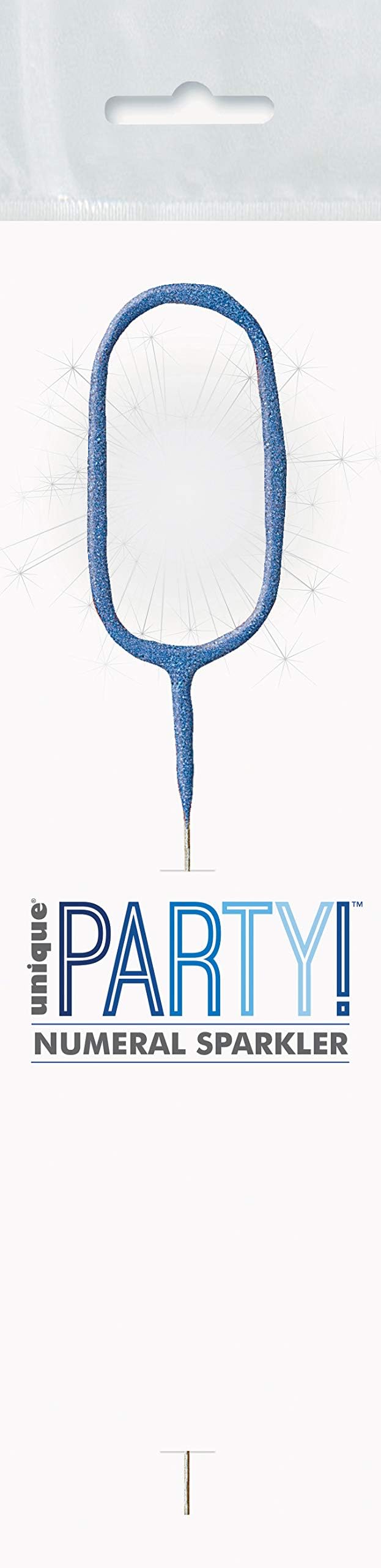 Blue Glitz Number 0 Birthday Sparkler (17cm) - Perfect for Birthday, Anniversary & Milestones Celebration - 1 Pc