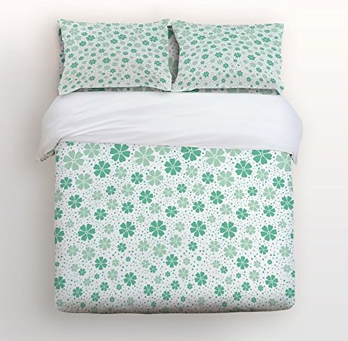 Luxury 4-Piece Bedding Set Weeping Flower Duvet Covers Set Duvet Cover Bed Sheet Pillow Cases King,Green Pattern