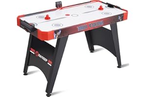 RAYKEEP Air Hockey Table, Indoor Hockey Arcade Game Table with w/2 Pucks, 2 Pushers, LED Scoreboard, Powerful 12V Motor, Perfect for Adults and Kids, Game Room, Home, Office