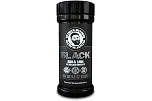 BEARDED BUTCHER BLEND SEASONING Bearded Butchers Black Blend Seasoning, 9.5 oz Large Shaker – Coffee & Molasses Flavor for Steaks, Brisket, Burgers, Roasts, Game Meats – Gluten-Free, No MSG, Low Calorie, Rich, Versatile Seasoning