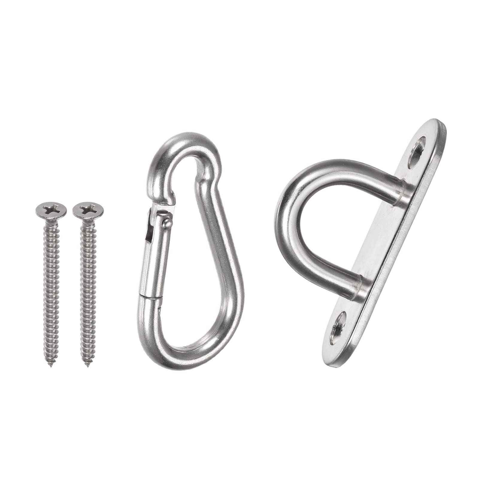 YOKIVE 1Set/2Pcs Ceiling Hanging Hook, U Shape Snap Hook with Oval Plate Hanging Plant, Great for Office, Home, Kitchen (Silver, 2.4x0.8x1.1-Inch)