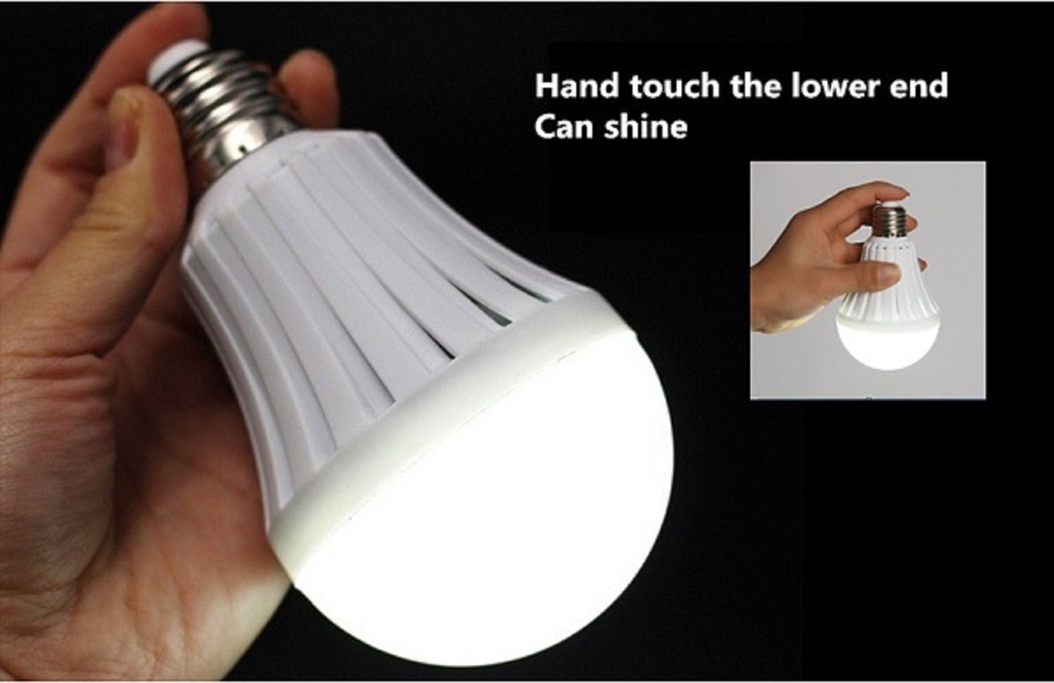 Rechargeable Light Bulb Emergency Lamp - LED Intelligent Blackout Light Battery Operated Bulbs Human Body Induction, Saving Energy 7W (2 Pack)