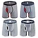 KEFITEVD Men's Breathable Cotton Underwear No Ride up Classic Stripe Soft Boxer Briefs