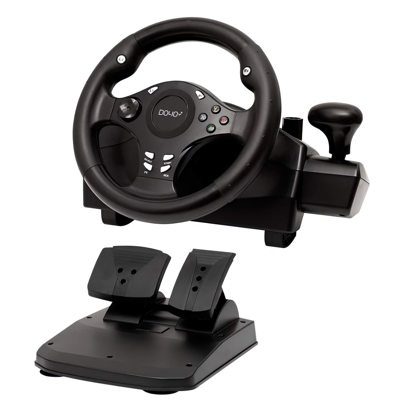 DOYO Steering Wheel with Pedals for PC/Xbox/PS4/Switch – 270° Racing Wheel, Gaming Steering Wheel with Gear Shifter, Dual Vibration, Clamp Mount, Driving Simulator for Sim Racing