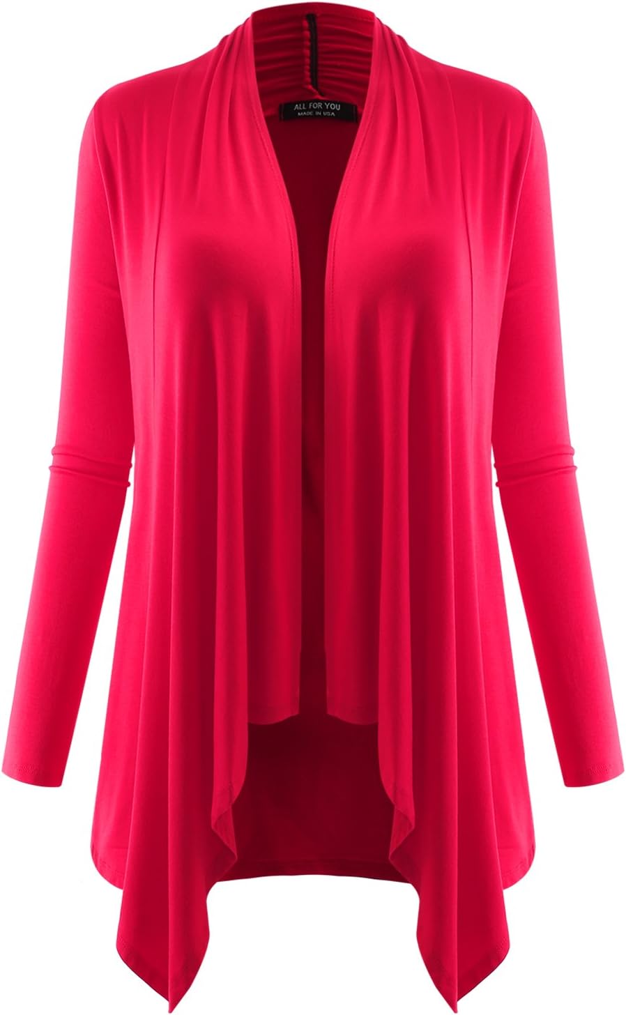 All for You Women's Soft Drape Cardigan Long Sleeve Made in USA