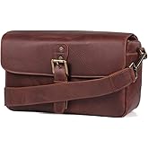 MegaGear Torres Genuine Leather Camera Messenger Bag for Mirrorless, Instant and DSLR Cameras
