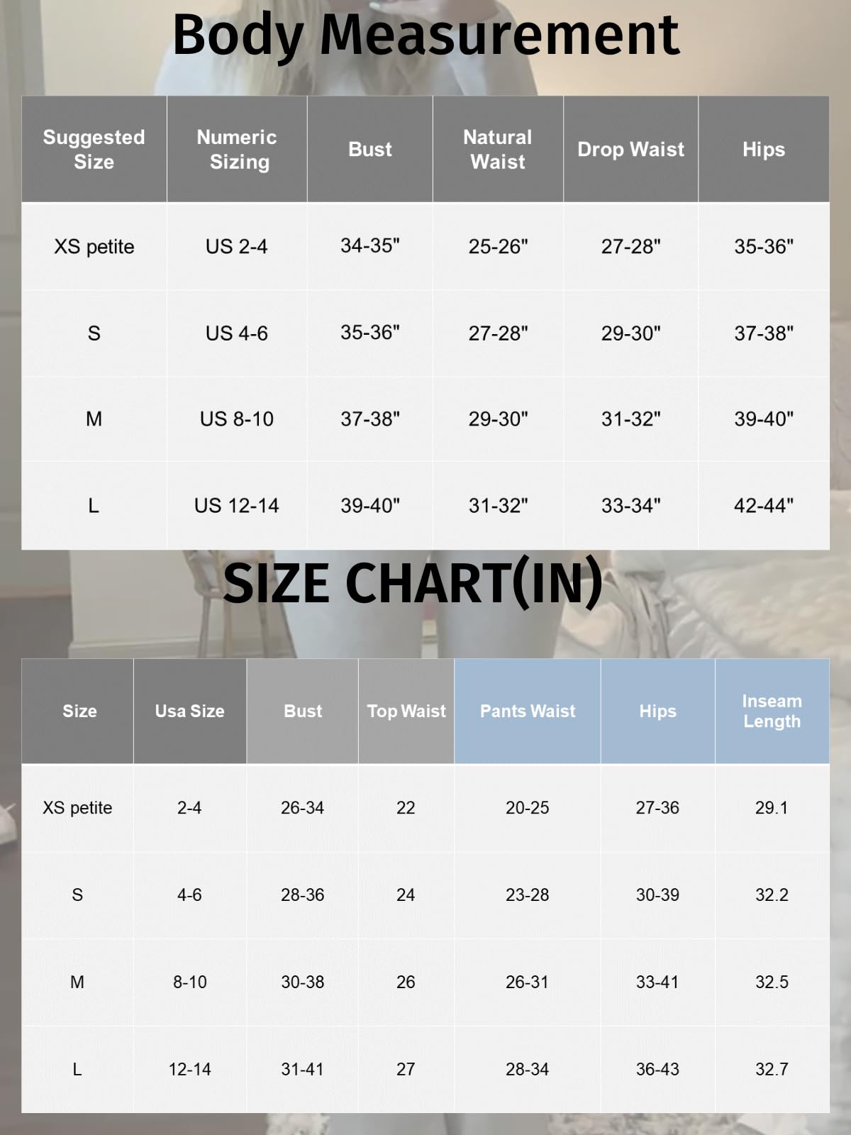 AnotherChill Women's 2 Piece Lounge Sets Fold-over Flare Pants Set Long Sleeve Cropped Top Casual Outfits Pajamas (Light-Gray, Medium) - Image 2