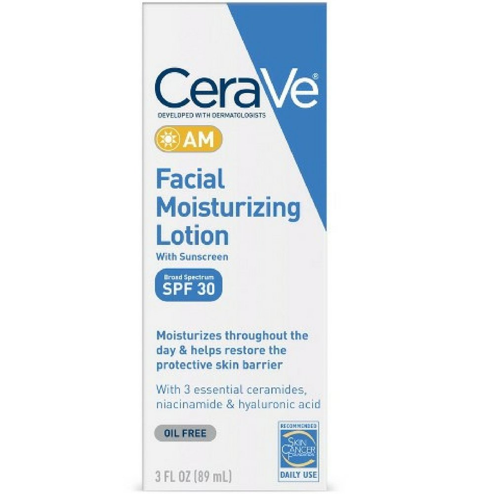CeraVe Moisturizers, Moisturizing Facial Lotion AM, 3 Ounce Per Pack (5