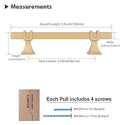 Lepatape 10 Pack 3-3/4inch Gold Cabinet Handles