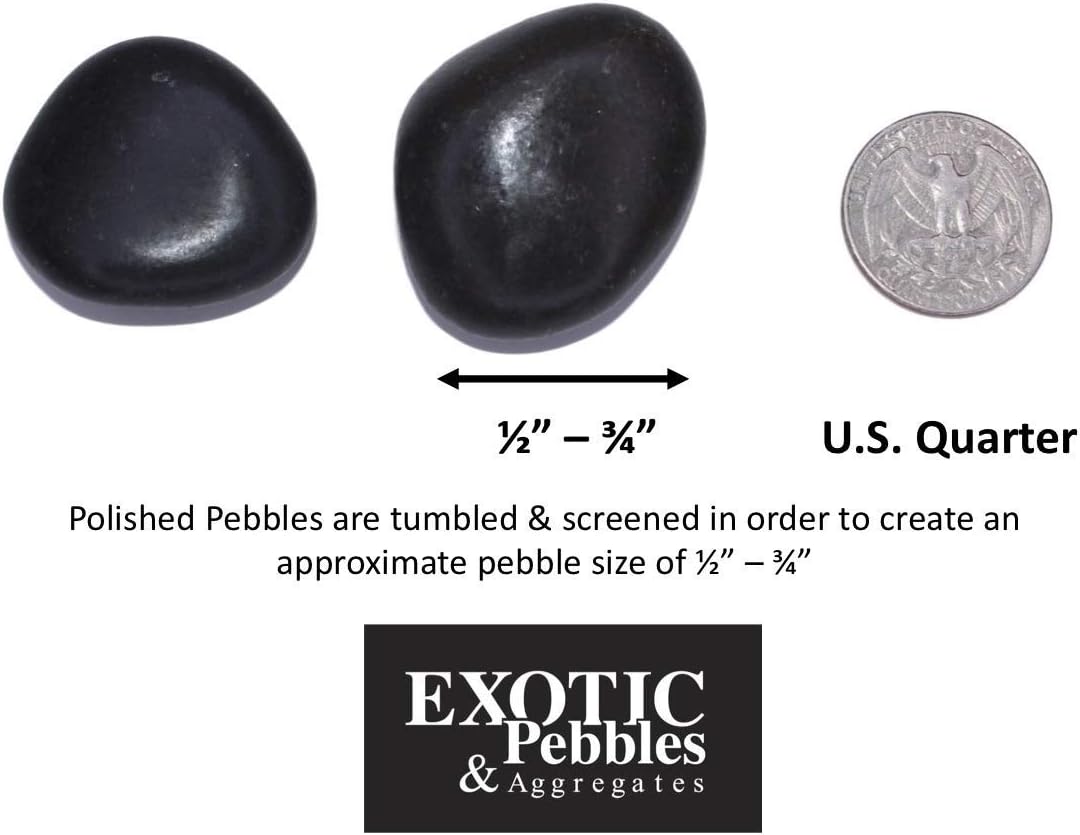 Exotic | Polished Mixed Pebbles | 20 Pound Bag | 3/4-1 1/4 Inch Pebble Size | Perfect for Landscaping, Flower Arrangements and Potted Plants : Garden & Outdoor