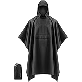 iCreek Hooded Rain Poncho Packable Unisex Raincoat Jacket with Pocket Waterproof Lightweight for Hiking, Camping, Outdoor