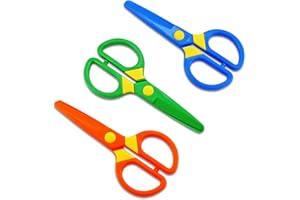 JIALEEY Plastic Child-Safe Scissor Set, Toddlers Training Scissors, Pre-School Training Scissors and Children Art Supplies（3pcs）