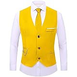 DOKKIA Men's Dress Vest Suit Waistcoat Formal