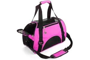 ZaneSun Cat Carrier,Soft-Sided Pet Travel Carrier for Cats,Dogs Puppy Comfort Portable Foldable Pet Bag Airline Approved (Small Rosered)