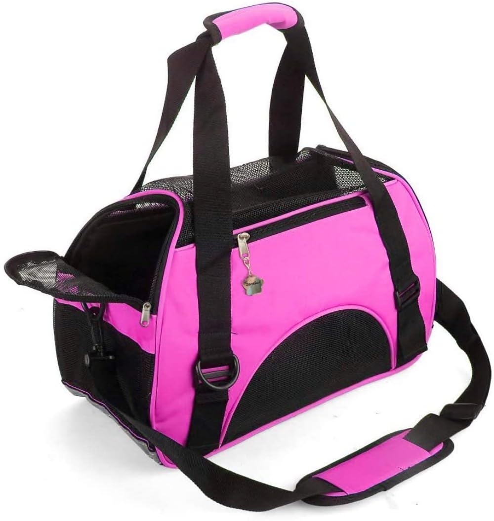 Photo 1 of ZaneSun Cat Carrier,Soft-Sided Pet Travel Carrier for Cats,Dogs Puppy Comfort Portable Foldable Pet Bag Airline Approved (Small Rosered)