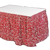 Fun Express - Red Bandana Print Tableskirt for Party - Party Supplies - Table Covers - Table Skirts - Party - 1 Piece