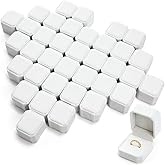 Laumoi 36 Pcs Ring Boxes Bulk White Velvet Jewelry Earring Boxes Wedding Ring Display Case for Packaging Wedding Ceremony Engagement Proposal Anniversary Birthday Gift