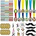 Super Mario Bros Birthday Party Favors Pack For 12 With Mario Coins, Super Mario Mustaches, Removable Tattoos, and Mario and Friends Pencils With Exclusive Birthday Pin By Another Dream!