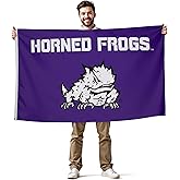 TCU Horned Frogs College Sports Printed Flag - NCAA Licensed - Nylon - School Banner (Purple, White, Black) (3' x 5')