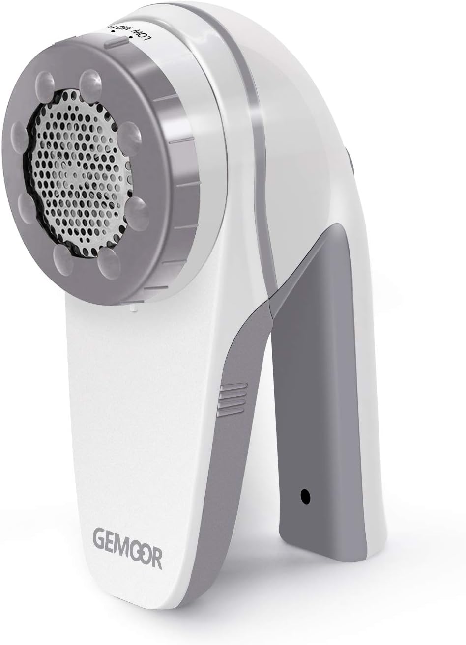 GeMoor [Upgrade Rechargeable Lint Remover with 6-Blade Shaver & Adjustable Shave Height for Dual Protection, Quick & Effective Fabric Shaver Pill Fuzz Remover for Clothes, Sweater, Furniture (Grey)
