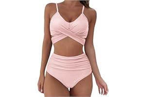 APIVOE Women's High Waisted Bikini Sets Plus Size Two Piece Tankini Swimsuit Bottom Sexy Halter Push up Bathing Suit Swimwear