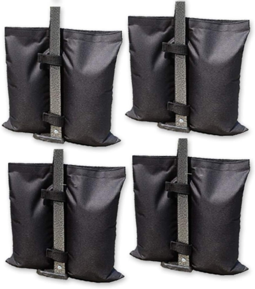 JOZZ 4 Pack Sand Bags for Tent, Weight Bags for Pop Up Canopy ez Up Tents, Sandbag for Instant Sun Shelter Anchor Kit Gazebo, Weights Bag Hold 30lb~35lb, 300 cu, Black
