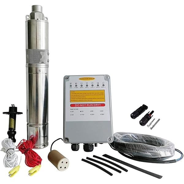 Amazon.com : Solar Water Pump PWS Stainless 316 Deep Submersible Well Pump,  Solar Powered Water Pump with MPPT Controller 24VDC, 0.16HP, 165ft, 5.7GPM,  JS3-1.3-50 : Patio, Lawn u0026 Garden