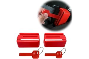 Doytn Buckle Guard Compatible with Seat Belt - Preventing Children unbuckling Themselves in Traveling Comes with Key (Red)
