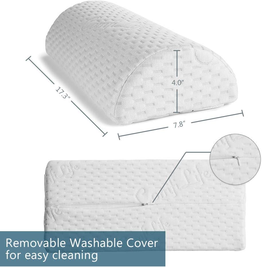 ComfiLife Bolster Pillow for Legs, Knees, Lower Back - 100% Memory Foam Half Moon Pillow - Semi Roll Pillow for Lower Back Pain Relief - Great as Under Knee Pillow, Leg Rest Pillow, Lumbar Pillow: Home & Kitchen