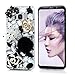 Galaxy S8 Case,Samsung Galaxy S8 Case 3D Handmade Bling Colorful Diamonds Champagne Flower Butterfly Shiny Sparkle Rhinestone Gems Crystal Clear Full Body Protection Hard PC Cover (Black White)
