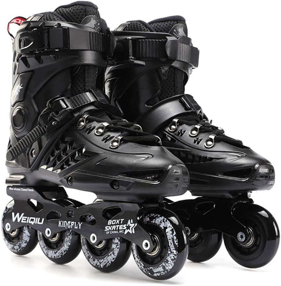 VerOut Men's/Women's Inline Skates Adults Wearable,Inline Skates for Adults Daily Skating Sports with 85A PU Wheels ABEC-7 Bearing Aluminium Alloy Frame Base,black,42