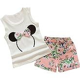 MH-Lucky Baby Girl Clothes Outfits Short Sets 2 Pieces with T-Shirt + Short Pants
