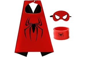 Mizzuco Dress Up Capes for Kids Superhero Cloak with Mask and Waistband Halloween Costumes and Party Dress up