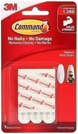 Command 17021P Mounting Refill Strips Medium White 9 Strips