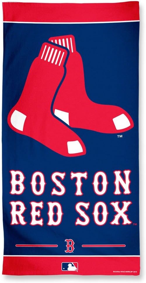 WinCraft MLB Boston Red Sox Fiber Beach Towel, 9lb/30 x 60, 9lb/30 x 60"