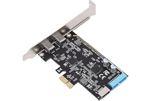 LICAEVEY PCIe USB 3.2 Expansion Card, 5Gbps ASM1042 Adapter Card with 2 Type C Ports & 19 Pin Front Panel Header, Compatible 