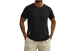 Mens Workout Tshirts Short Sleeve Crewneck Shrits Lightweight Breathable Summer Tops Loose Comfy Athletic Gym Tees