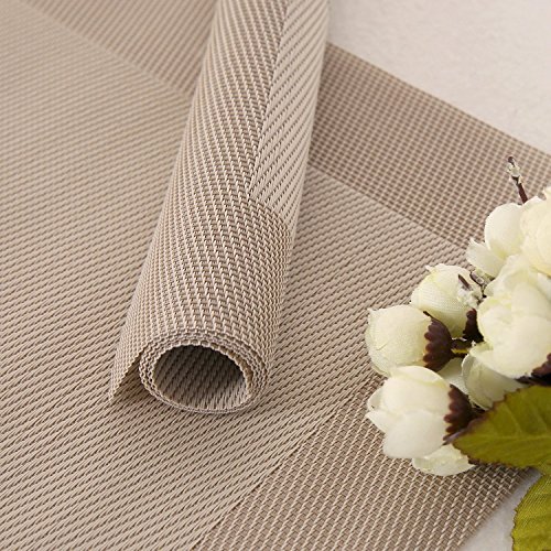 Karateemy Placemats PVC Square Placemats Heatresistant Wipeable