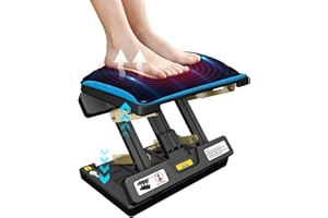 Arejonner Foldable Foot Rest, Computer Foot Rest Under Desk, 12Modes Adjustable Ergonomic for Office, Loading Capacity 80 pounds, Removable Soft Cloth Pad, Yellow