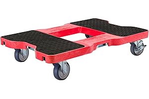 SNAP-LOC, 4 Wheel Dolly, 1,200 lb Professional E Track Dolly, Heavy Duty Furniture Moving Cart, Modular Cargo Platform, Made in USA, Red