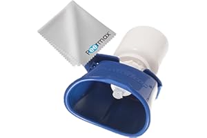Peermax Eye Drop Guide, AutoDrop Eye Drop Guide, Also Includes a Free Bonus Peermax Microfiber Cleaning Cloth, Works with Most Eye Drop Bottles,