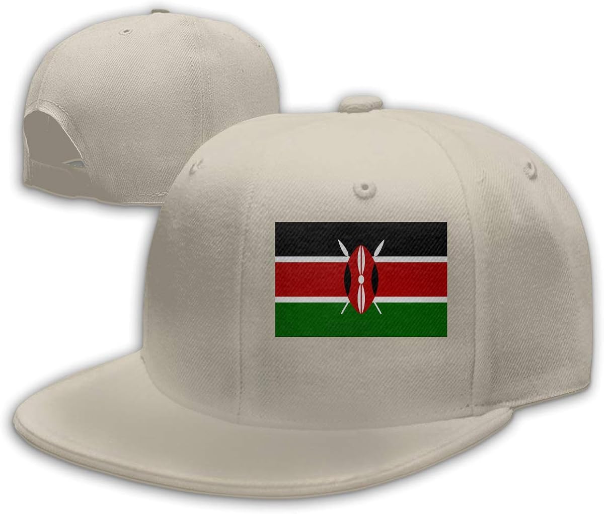 Snfkr Flag of Kenya Hat Unisex Adjustable Washed Twill Ponytail