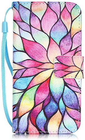 Colorful Pattern Case Cover Wallet Case PU Leather Stand Wallet Case Card with Soft Inner Silicone Back Holder Magnetic Closure with Stand Folio Protective Cover for Samsung Galaxy S8 plus-2