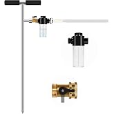 Caulimo Deep Root Watering Tool for Trees, Tree Watering Spike with Fertilizer Bottle, Stainless Steel Root Feeder for Garden, Orchard &amp; Shrubs, Tree Irrigation System with Brass Valve, T-Handle