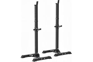 Soozier Power Squat Stand, Adjustable Power Rack with 12 Height Levels, 330lbs Strength Training Workout Equipment with Dual 
