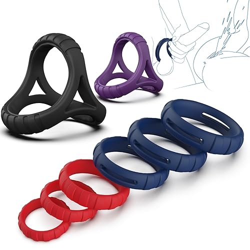 XINBALE Silicone Penis Rings Set Sex Toys for Men8 Different Sizes Cock Rings for Erection Enhancing, Long Lasting Stronger Men Sex Toy, Strechy Adult Sex Toys for Couples in Dubai - UAE | XINBALE Silicone Penis Rings Set Sex Toys for Men8 Different Sizes Cock Rings for Erection Enhancing, Long Lasting Stronger Men Sex Toy, Strechy Adult Sex Toys for Couples in Dubai - UAE |