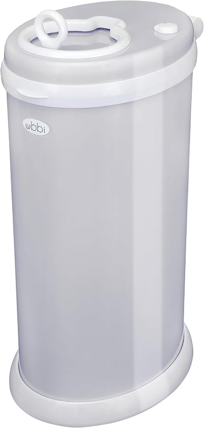 Ubbi Stainless Steel Nappy Pail Odor Locking Grey - No Special Bags