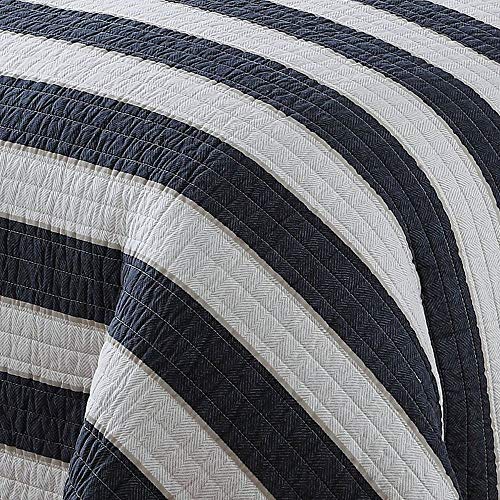3 Piece Coastal & Nautical Quilt Twin Navy All Over Bold Navy Blue