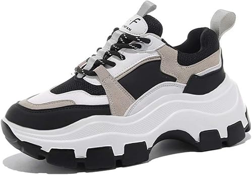 Amazon Swzec 厚底 スニーカー レディース レースアッ 快適 滑り止め ファッション ウォーキングシューズ 通勤 通学 22 5 25cm Swzec スニーカー